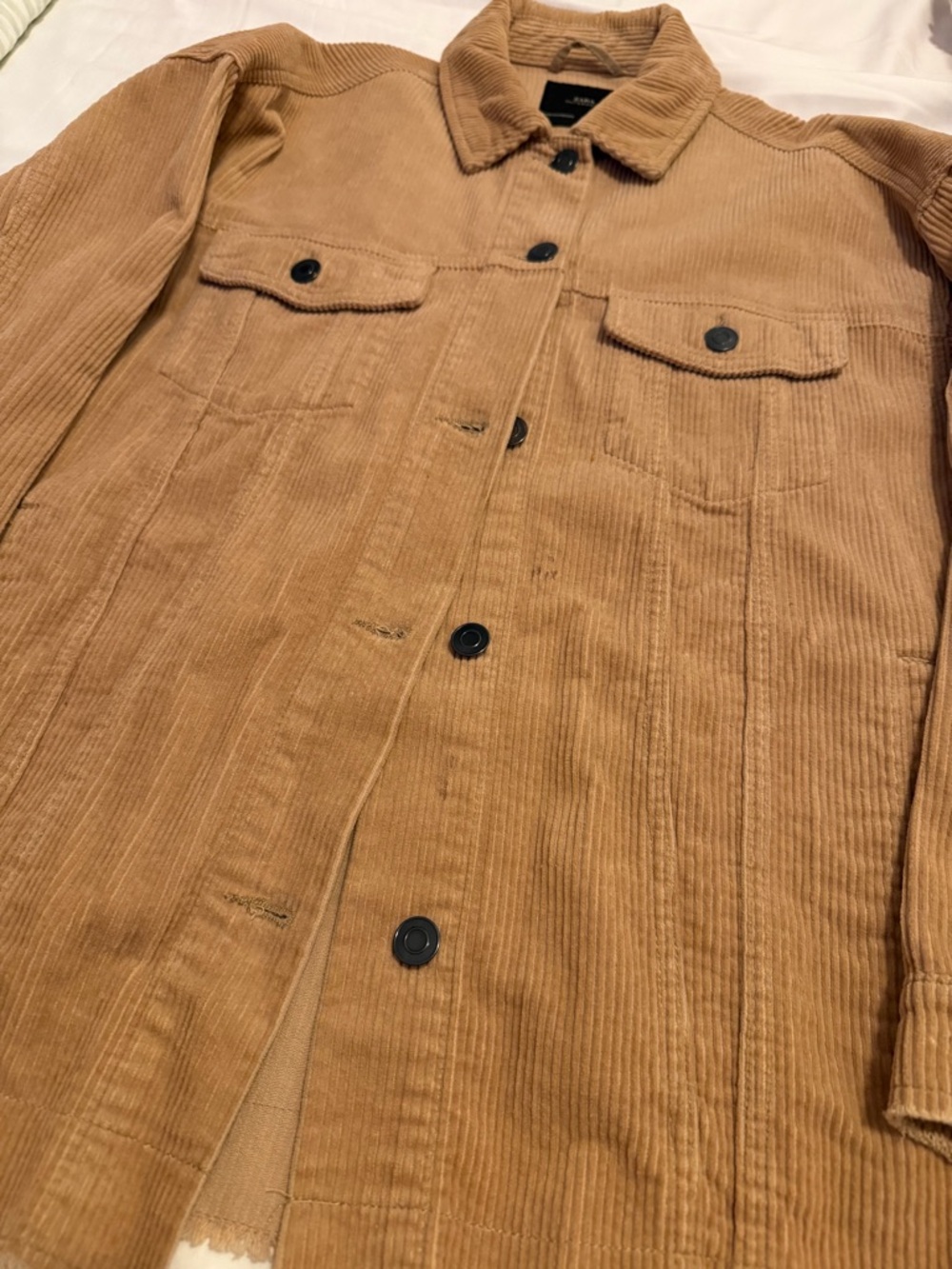 Zara Corduroy Trucker Jacket - Camel
